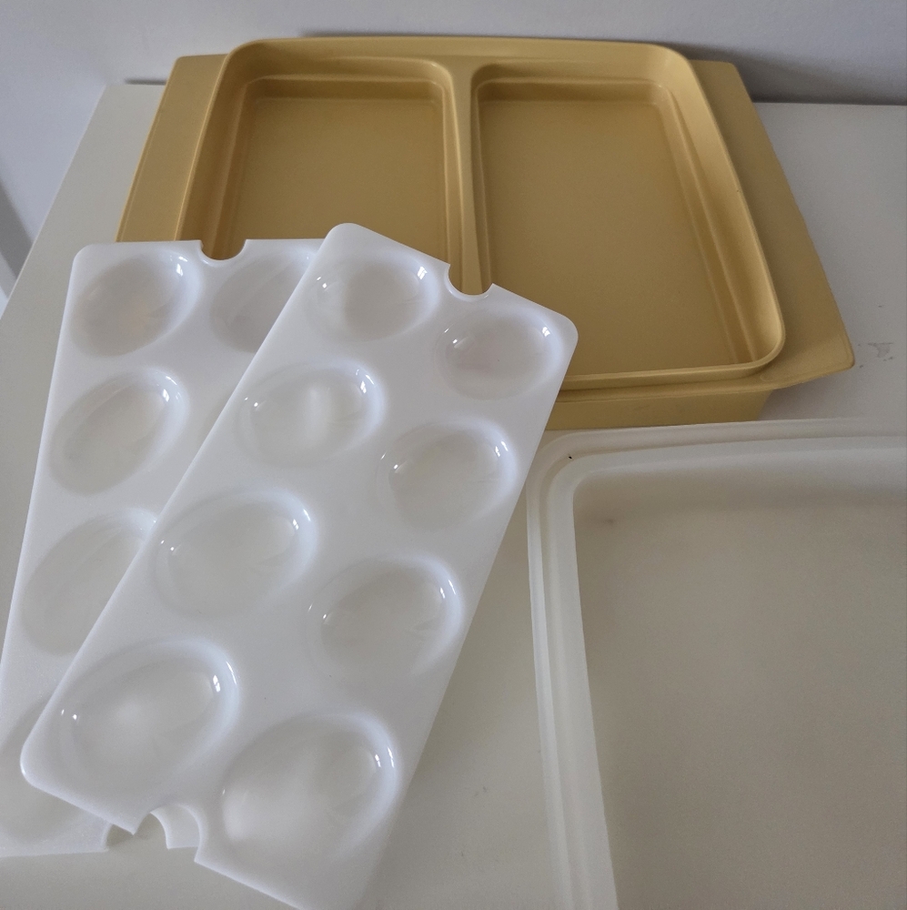 Vintage Tupperware 4 Piece Deviled Egg Carrier